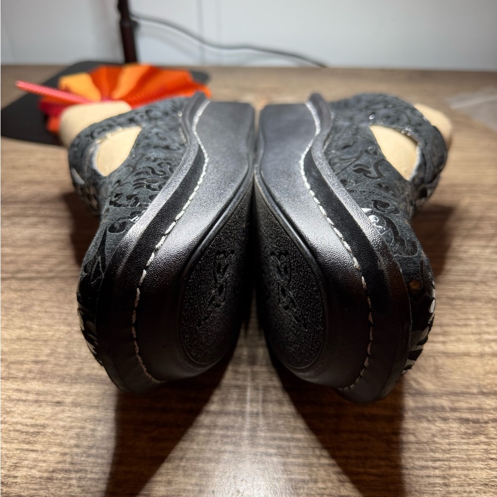 Alegria Black Patterned Mules - image 2